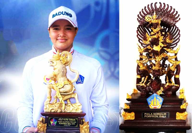 ANDALAN MASA DEPAN : Atlet muda Badung, Lilly Kartina Beales pecahkan rekor di Porprov Bali tahun ini.( Foto KONI Badung untuk Radar Bali)