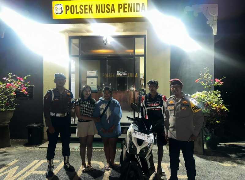 SUDAH KLETEMU : Korban motor hilang akhirnya menemukan motornya setelah lapor polisi. ( Foto: Humas Polres Klungkung )