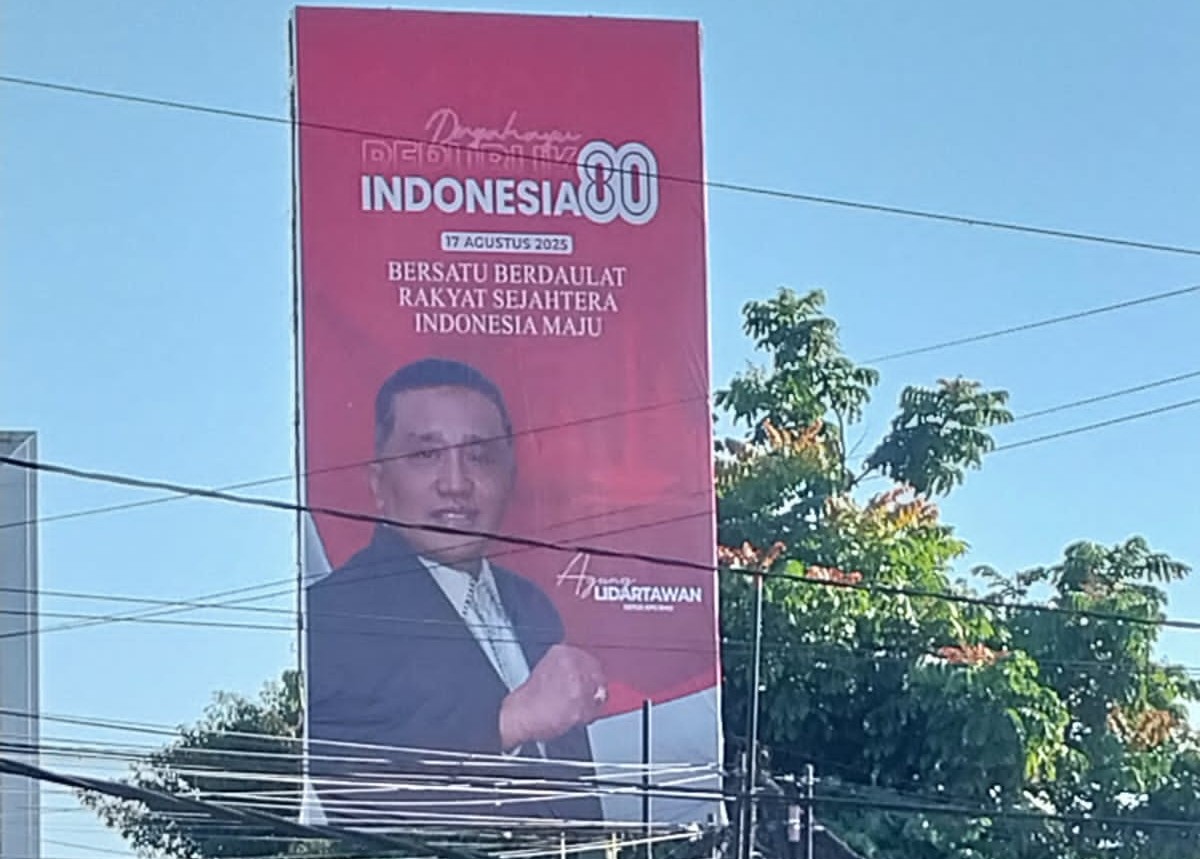 DISOAL: Baliho Agung Lidartawan ucapan Porprov dan HUT ke-80 RI di kota Bangli
