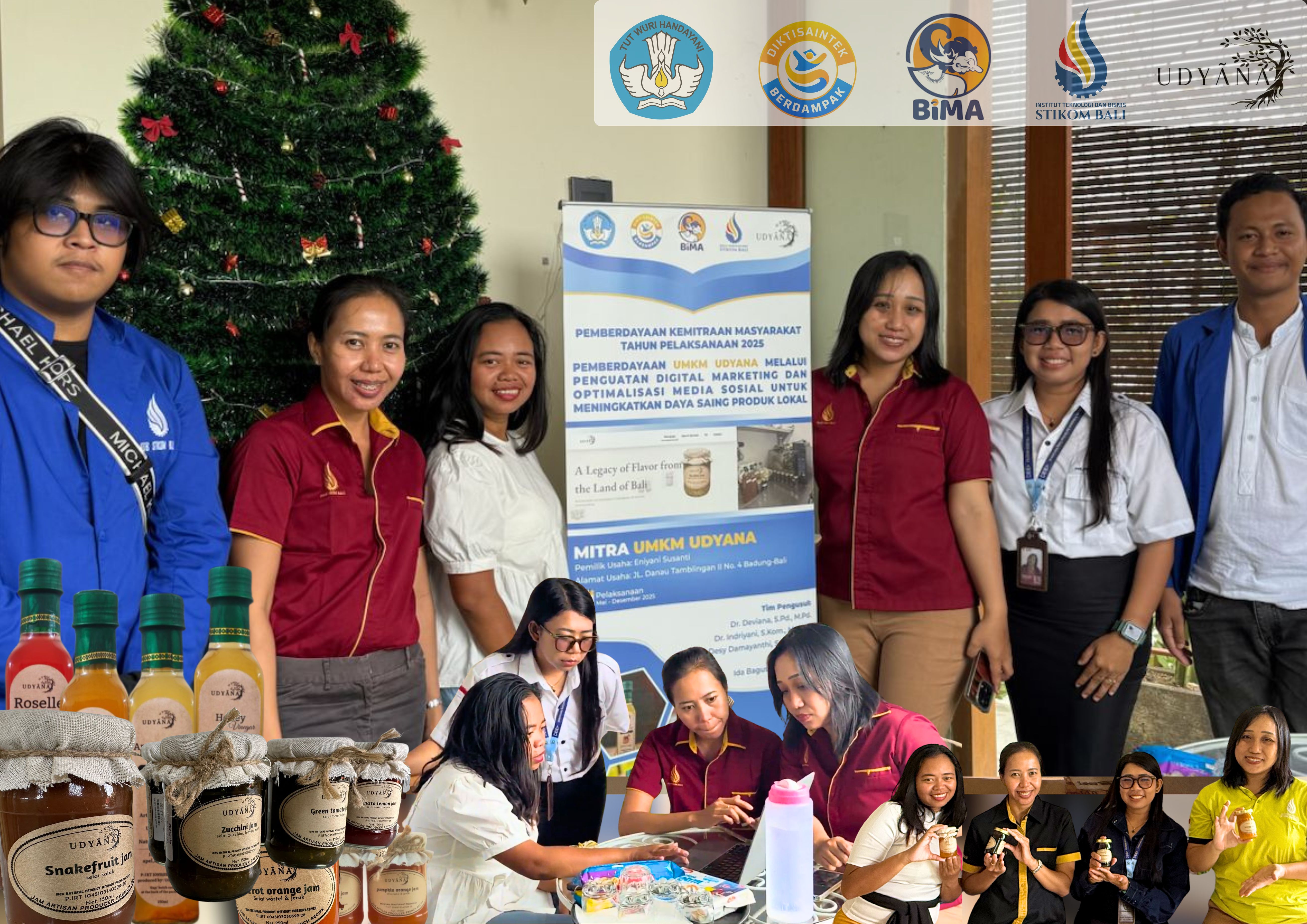 Tim dosen dan mahasiswa ITB STIKOM Bali mengembangkan UMKM Udyana "Come from the Garden", sebuah usaha pengolahan pangan organik yang berdiri sejak tahun 2022.