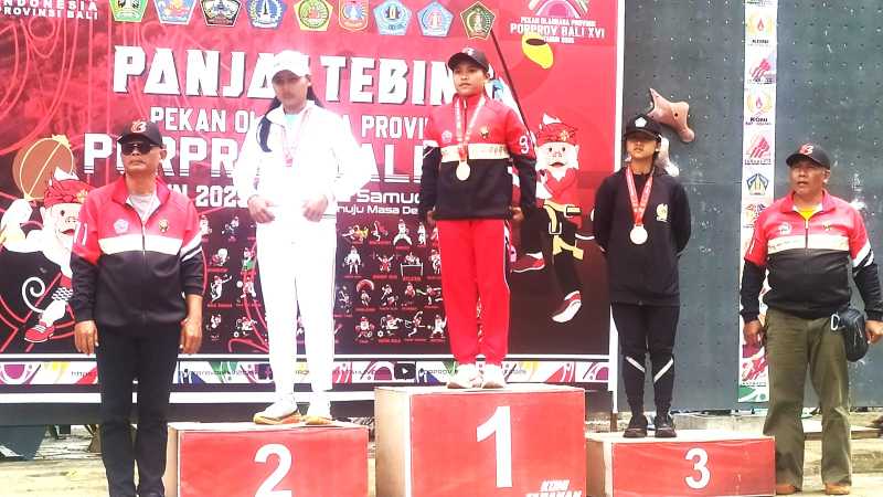 BUKTI REGERASI : Ni Made Maylia Ardani Putri dari Buleleng mencatat waktu 9.191 detik di nomor putri.(Foto:KONI Buleleng)