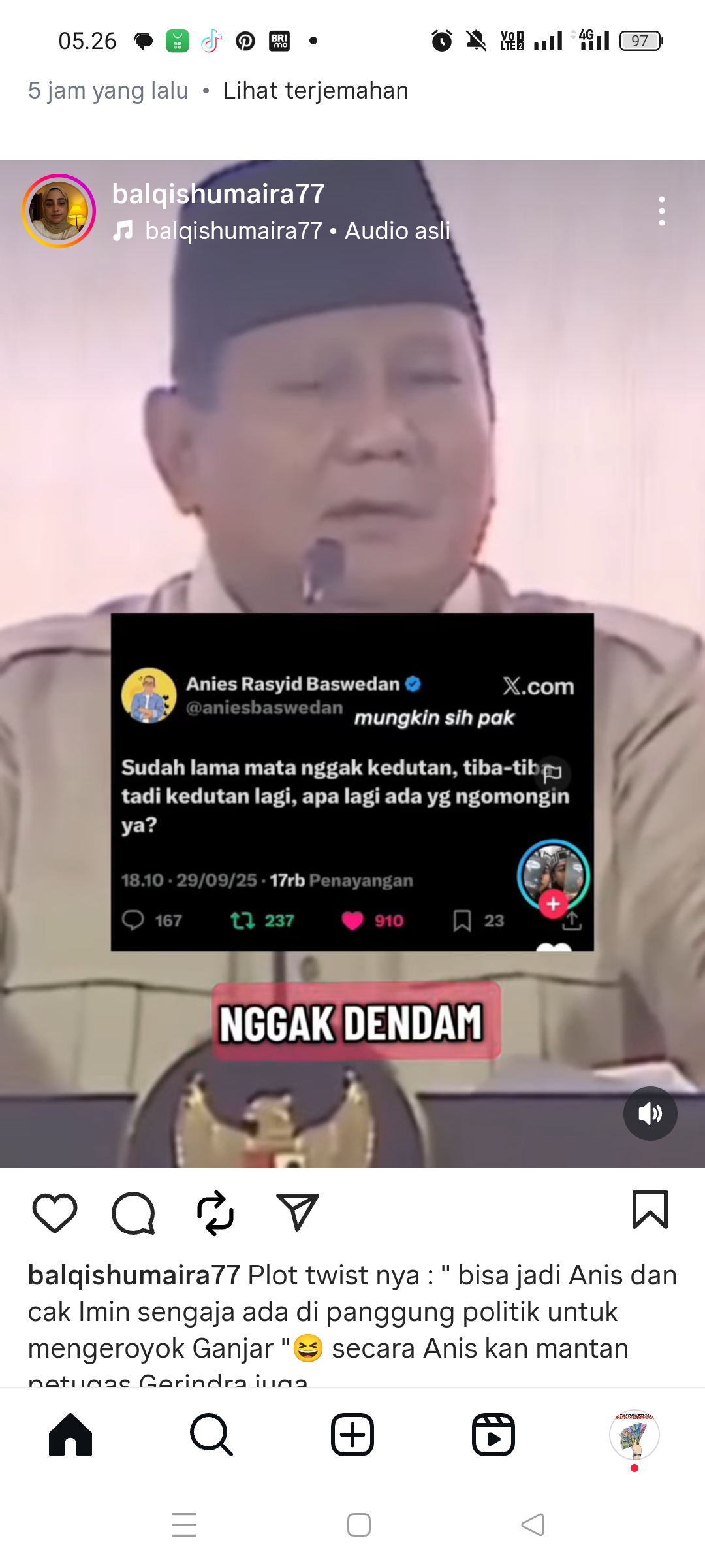 Anies Baswedan balas Sindiran Prabowo