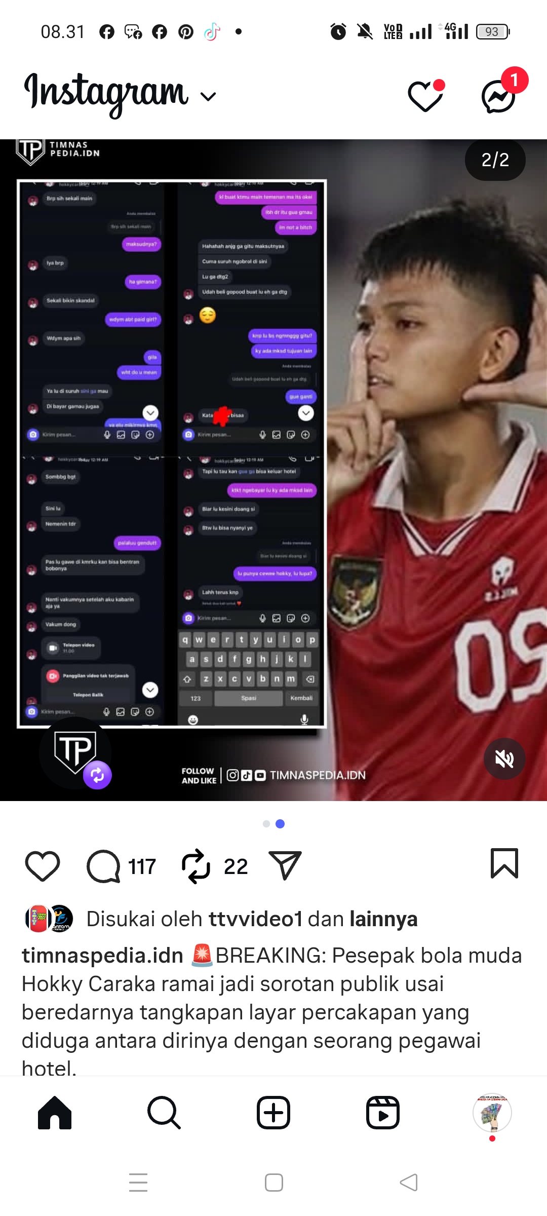 Chat mesum Hokky Caraka bocor.