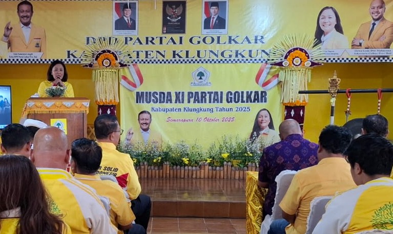 PEMILIHAN KETUA : Musyawarah Daerah (Musda) XI di sekretariat DPD II Partai Golkar Klungkung. (foto: Dewa Ayu Pitri Arisanti/Radar Bali)