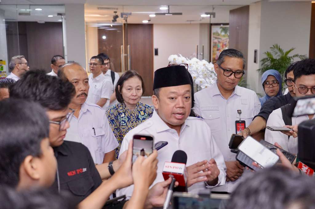 Menteri Agraria dan Tata Ruang/Kepala Badan Pertanahan Nasional (ATR/BPN), Nusron Wahid di Kementerian PU, Jakarta, Rabu (29/10/2025).