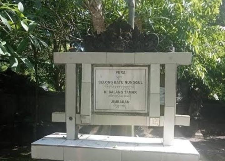 Pura Belong Batu Nunggul di Lingkungan Buana Gubug, Kelurahan Jimbaran, Kecamatan Kuta Selatan Badung