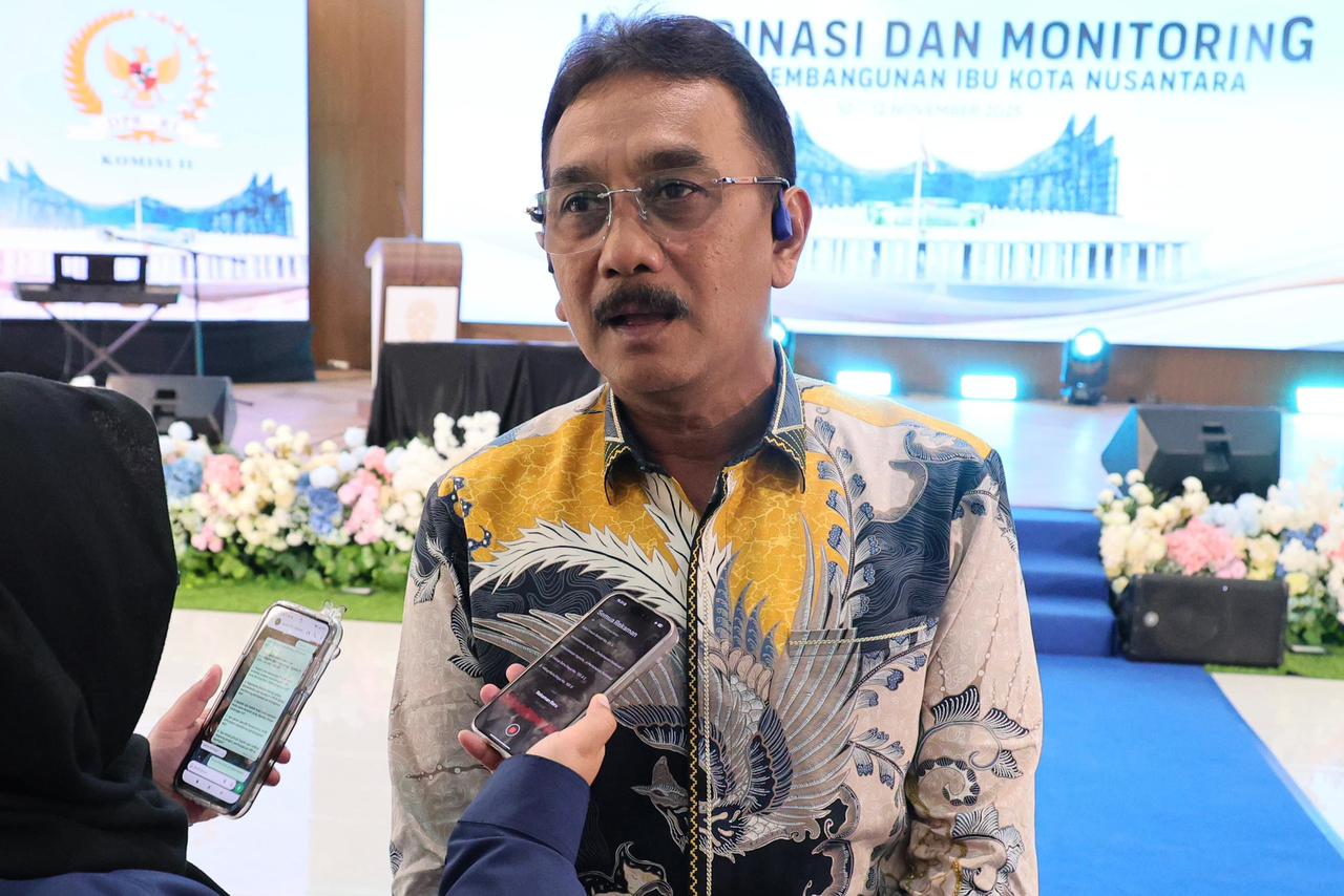 Sekjen Kementerian Agraria dan Tata Ruang/Badan Pertanahan Nasional (ATR/BPN), Dalu Agung Darmawan di Kantor Kemenko 3, IKN, Selasa (11/11/2025).