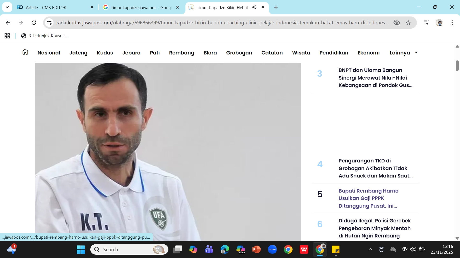 COCOK - Asisten Pelatih Timnas Uzbekistan Timur Kapadze.