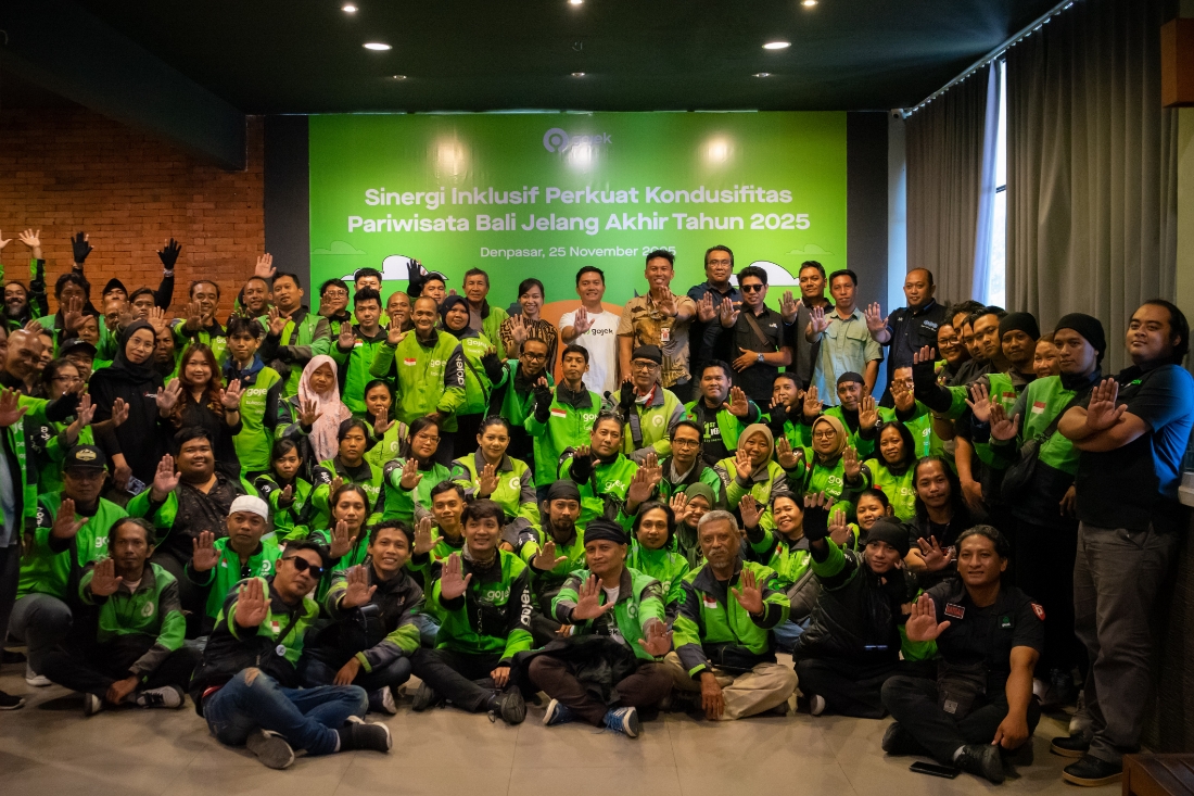 Gojek bersama Polda Bali dan komunitas mitra driver Gojek Bali menggelar sinergi inklusif sebagai bentuk kolaborasi jaga ketertiban serta kondusivitas Bali.