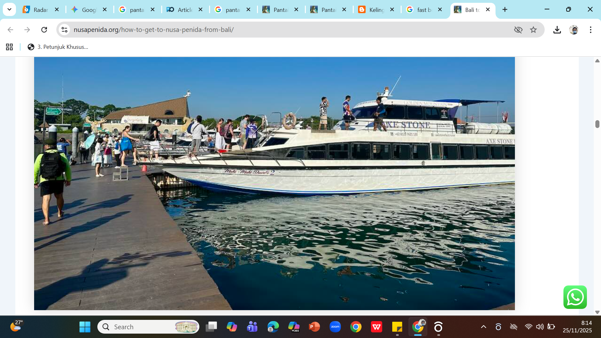 JALUR CEPAT - Fast boat dari Pelabuhan Sanur ke Nusa Penida