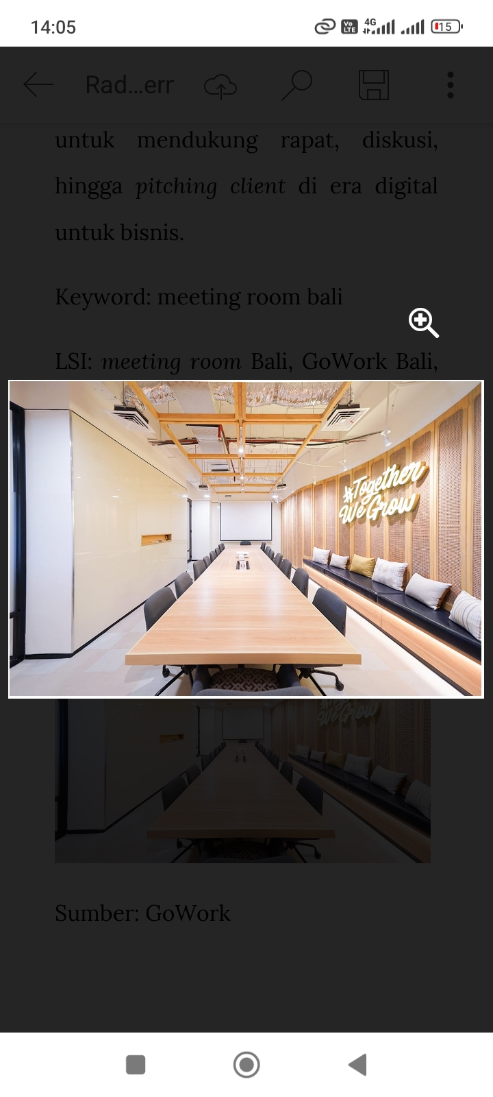 Ruang rapat GoWork 23 Park Bali. (Sumber: GoWork)