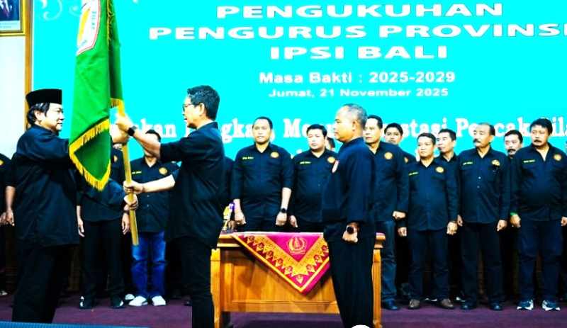 SEMANGAT MENYALA: I Wayan Adi Arnawa dilantik sebagai Ketua Umum IPSI Bali masa bakti 2025-2029. (Foto KONI Badung untuk Radar Bali)