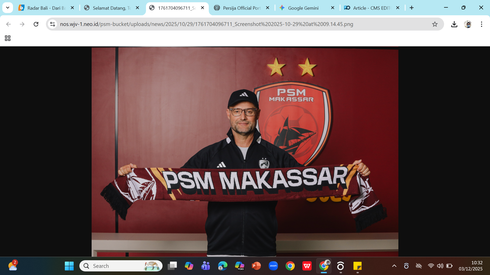 TAK PERNAH KALAH - Pelatih PSM Makassar Tomas Trucha terpilih sebagai pelatih terbaik pekan ke-14 Super League. Trucha memberi Juku Eja hattrick kemenangan dalam tiga laga yang dipimpinnya.
