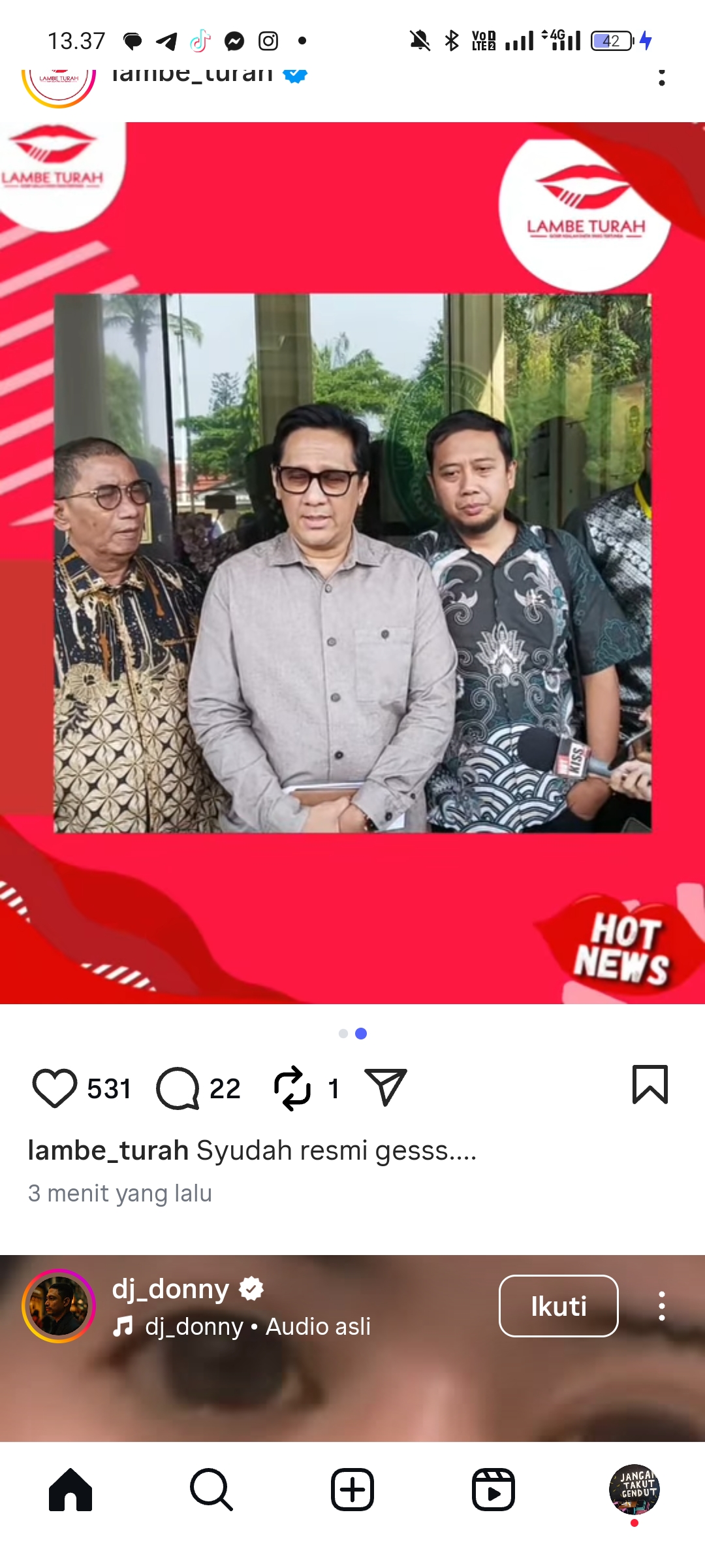 Andre Taulany didampingi pengacaranya mengaku telah resmi menjadi duda