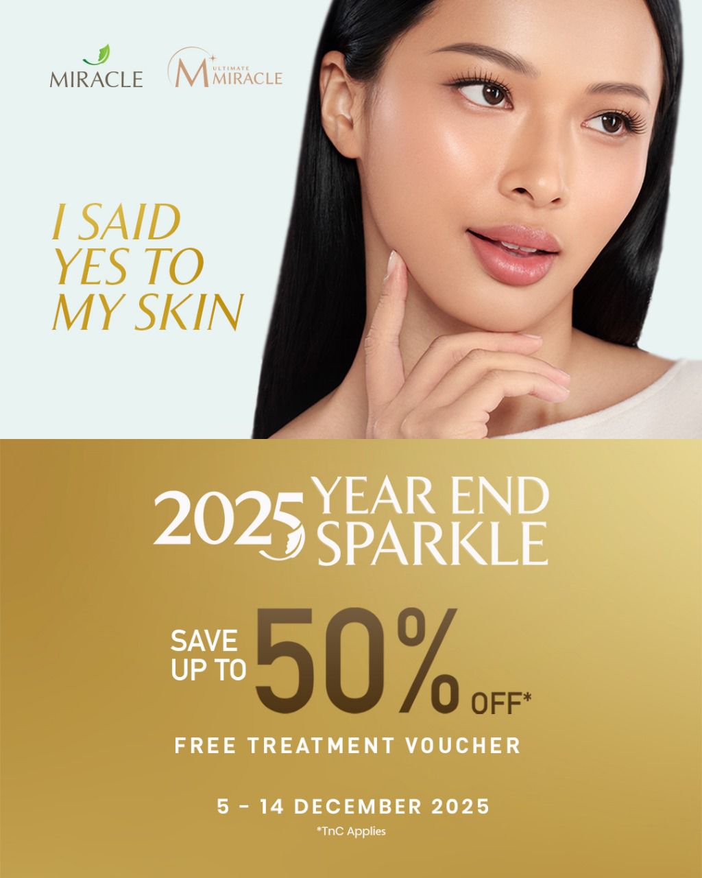 Year End Sparkle by Miracle Ultimate Denpasar&rdquo; akan memberikan special diskon sampai 50%.