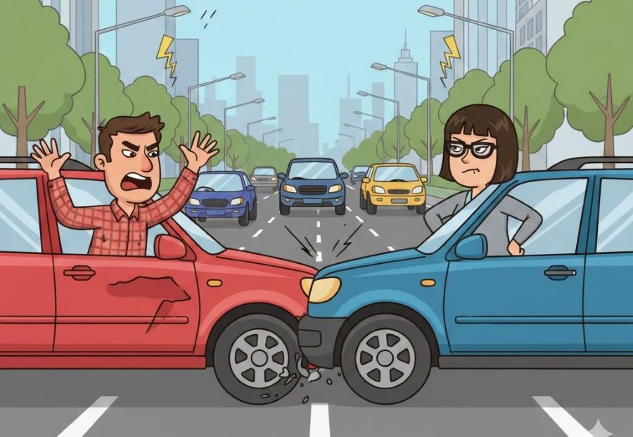 Ilustrasi serempetan di jalan yang berujung bogem mentah bagi pengemudi