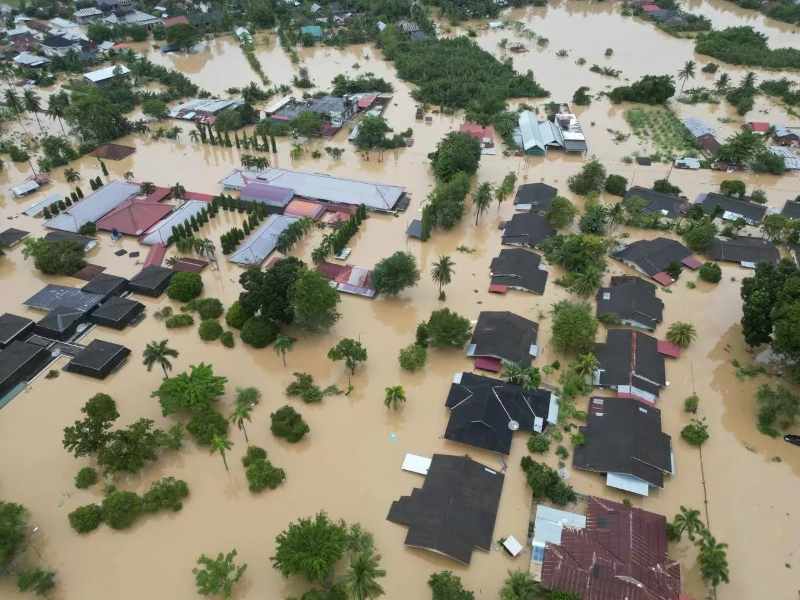 Ilustrasi kondisi banjir di Aceh. (Dok. Harian Rakyat Aceh)
