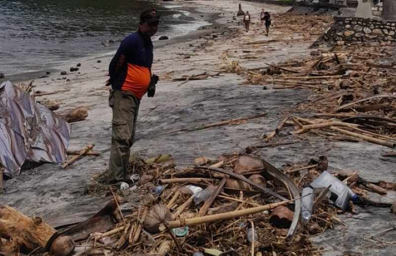 KOTOR: Suasana Pantai Crystal Bay, Nusa Penida,Klungkung. (Foto: BPBD Klungkung dan Humas Polres Klungkung)