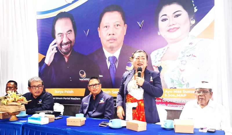 PERCAYA DIRI TINGGI : Nasdem Karangasem menggelar konsolidasi kader di Amlapura. (Zulfika Rahman)