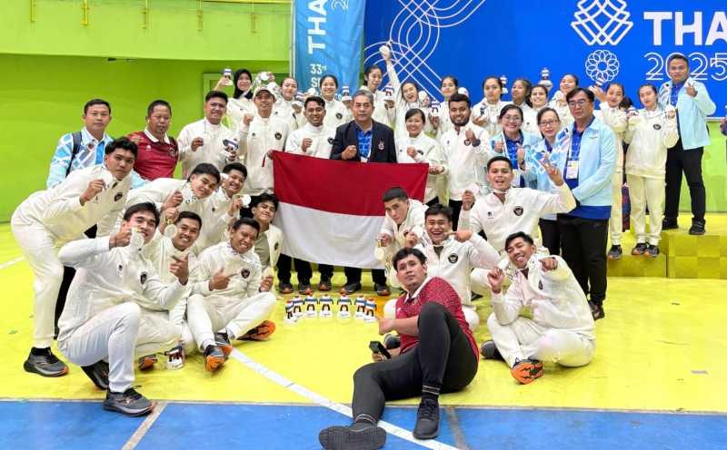 DUA PERAK : Tim nasional kabaddi Indonesia mengawinkan dua medali perak pada ajang SEA Games Thailand 2025 . (Foto Kabaddi Bali untuk Radar Bali)