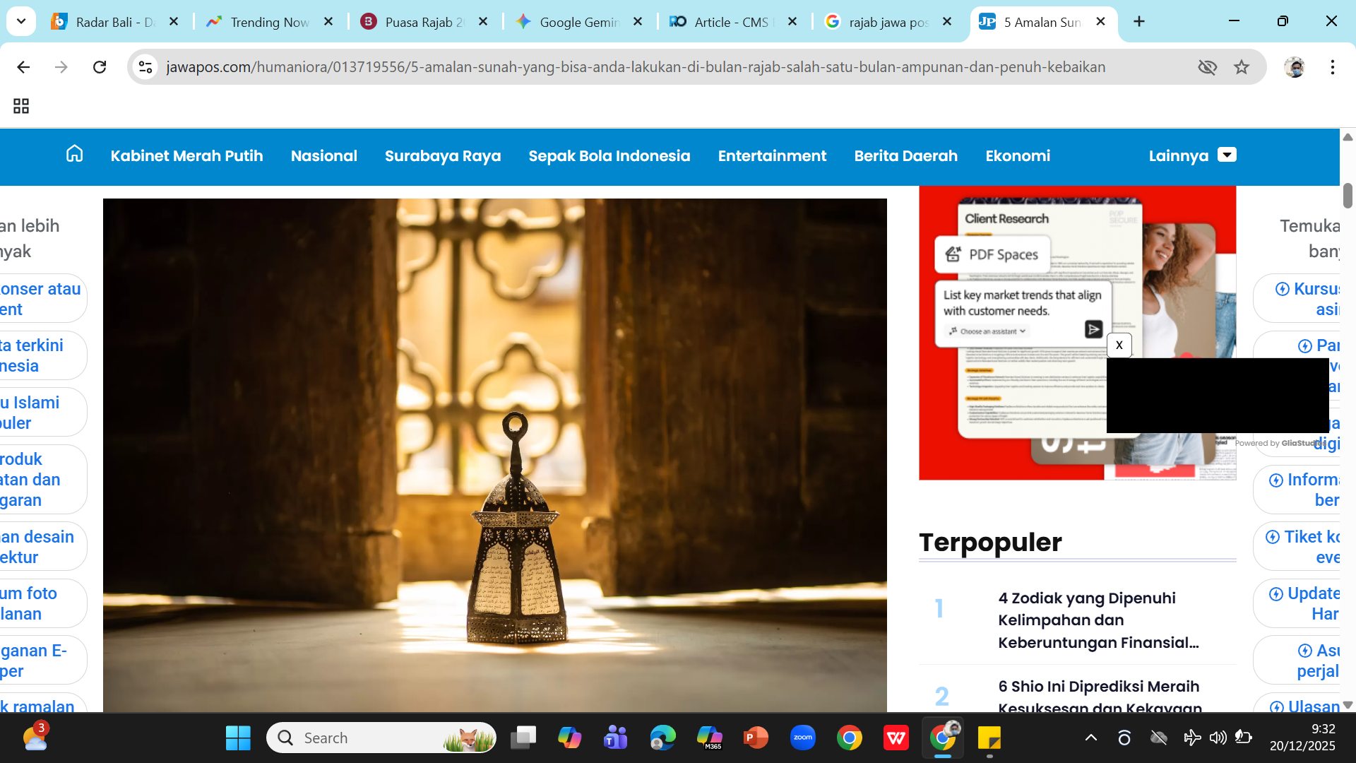 BULAN MULIA - Rajab adalah salah satu bulan yang dimuliakan dalam Islam.