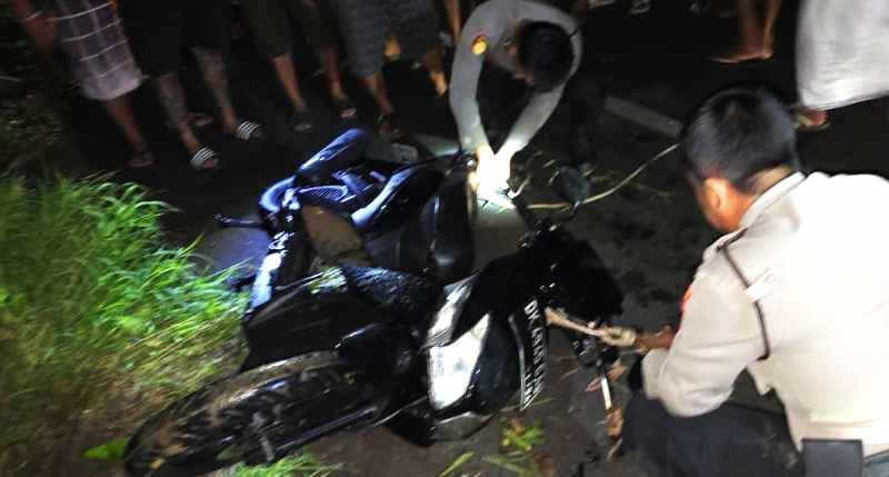 OLAH TKP : Polisi di lokasi kejadian   di. Desa Gadung Sari, Kecamatan Selemadeg Timur, Tabanan (foto: istimewa)