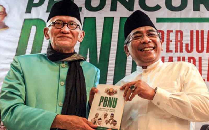 SAAT MASIH AKUR - Rais Aam KH Miftachul Akhyar dan Ketua Umum PBNU KH Yahya Cholil Staquf.