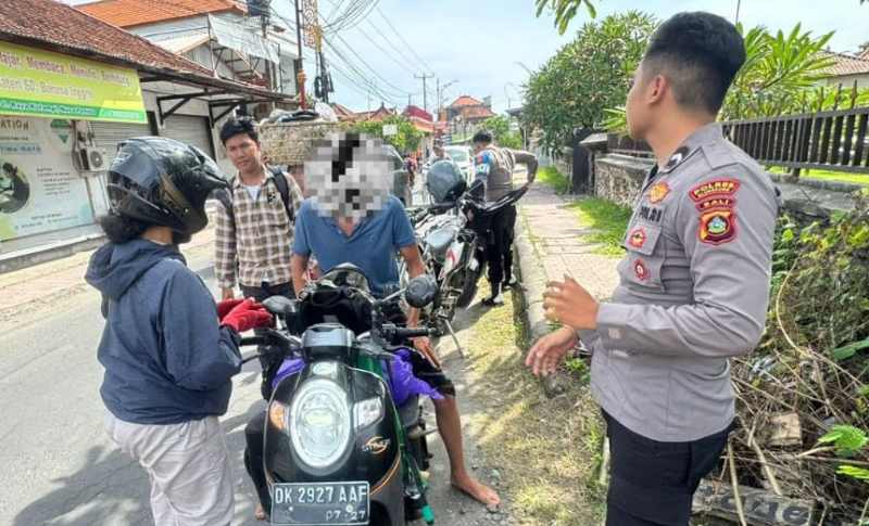 BOKEK DAN BERULAH :Turis asal Prancis berinisial PBE ini akhirnya ditangkap. (Foto: Humas Polres Klungkung)