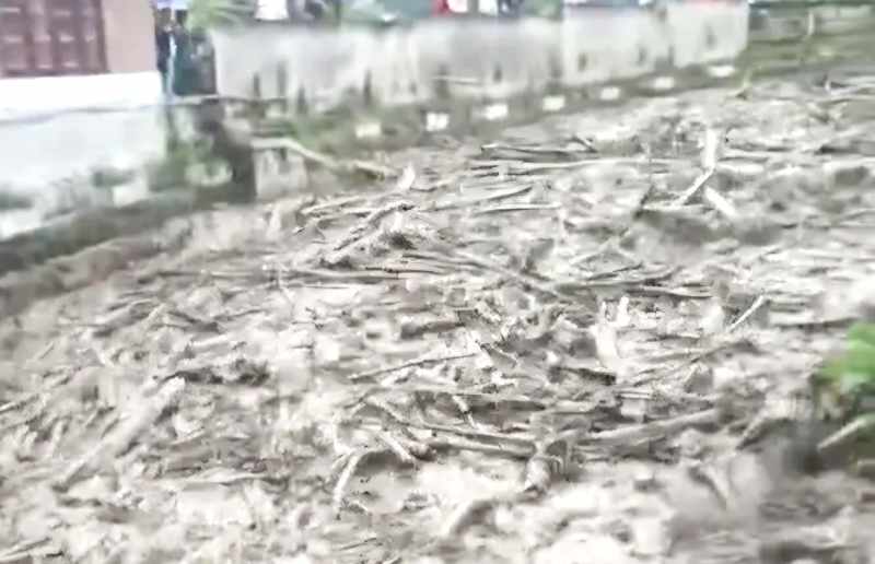 DAMPAK KEBIADABAN PEMBABAT HUTAN: Kayu gelondongan terbawak banjir susulan di sungai Wih Gile, Kecamatan Timang Gajah, Bener Meriah,Aceh, (ist)