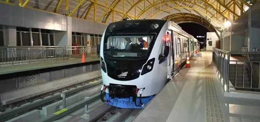 Ilustrasi kereta LRT Palembang Sumatra Selatan. (dok. Jawa Pos.com)