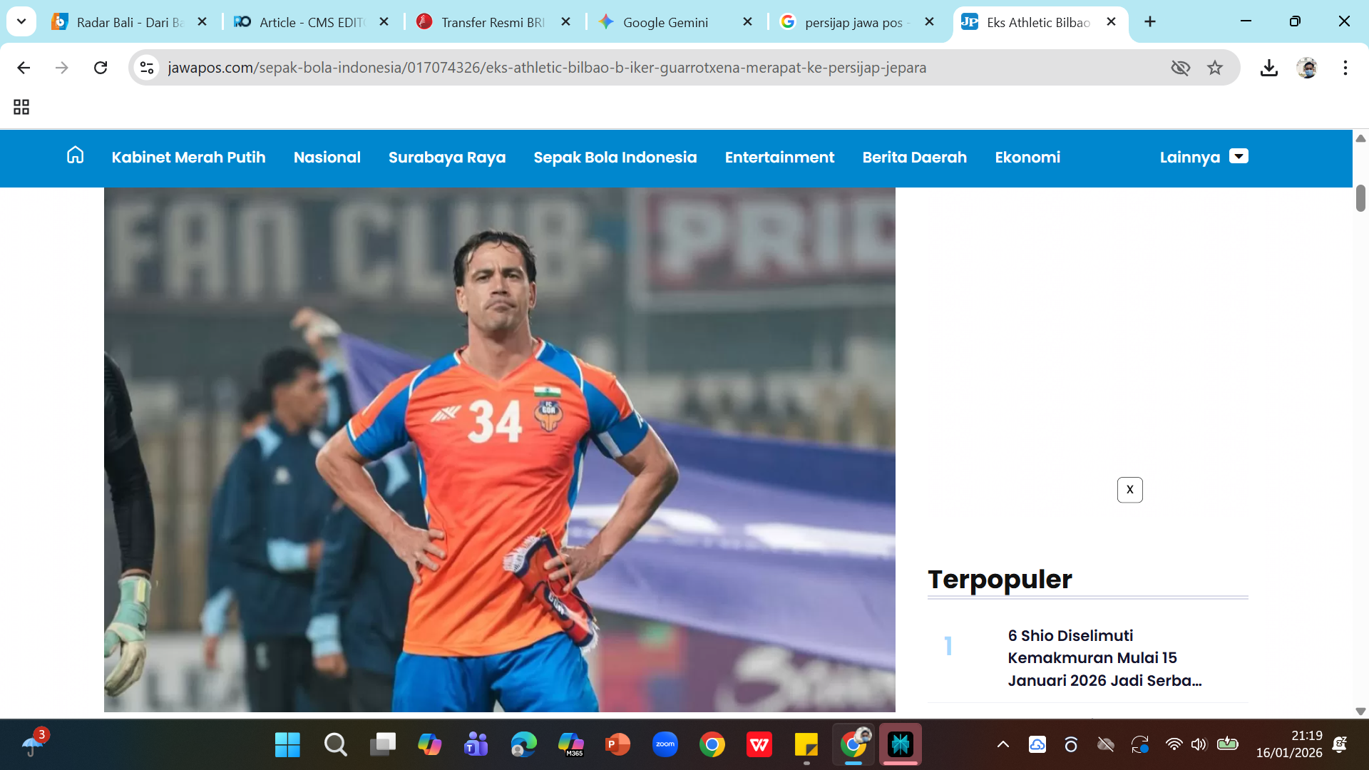 Pemain baru Persijap Jepara Iker Guarrotxena