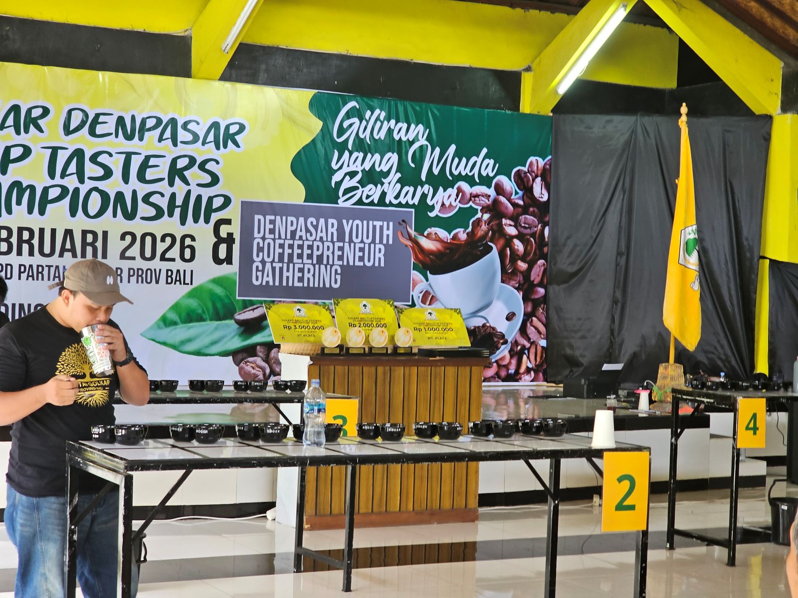 KOMPETISI: Golkar Bali mengadakan kompetisi Golkar Bali Cup Tasters Championship 2026 sebagai ajang pencarian dan pembinaan talenta muda di dunia kopi (1/2/2026)