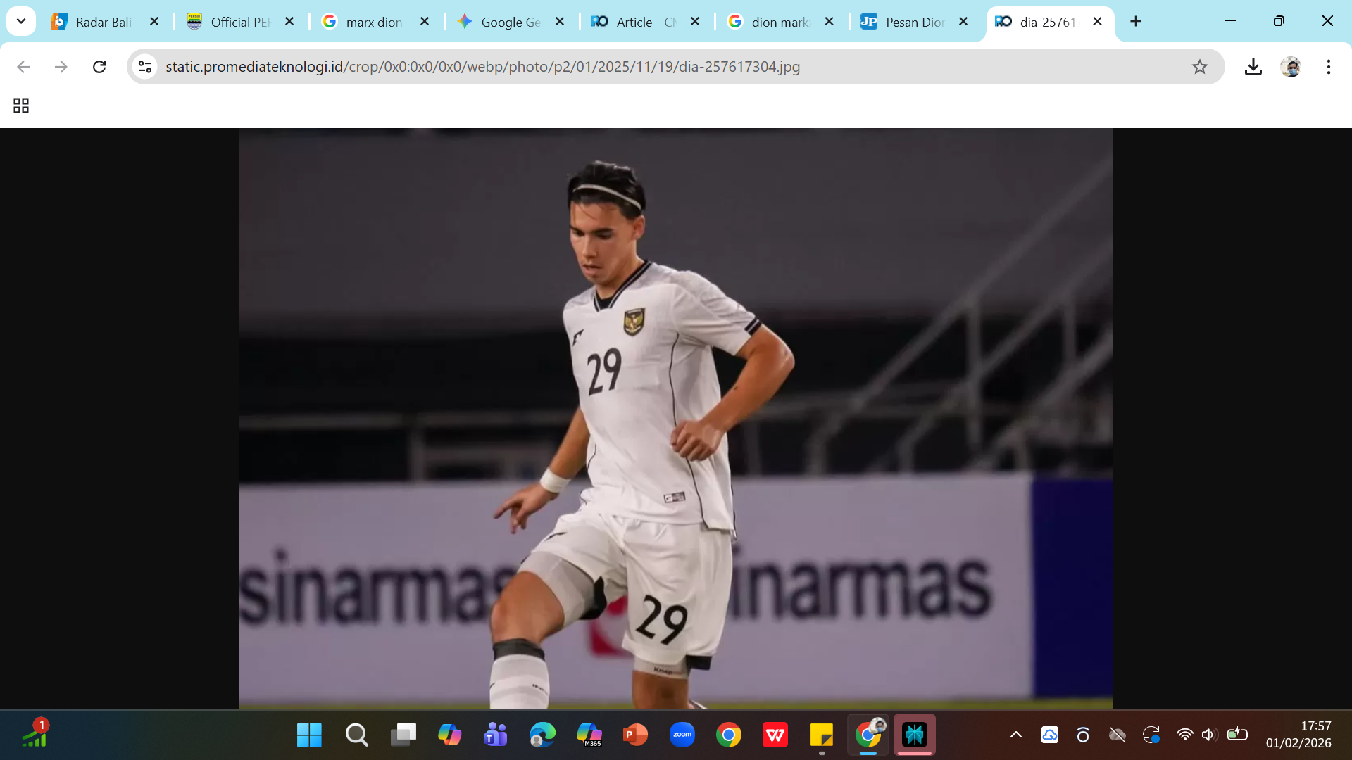 Bek Timnas U-23 Indonesia dan Persib Bandung Dion Markx.