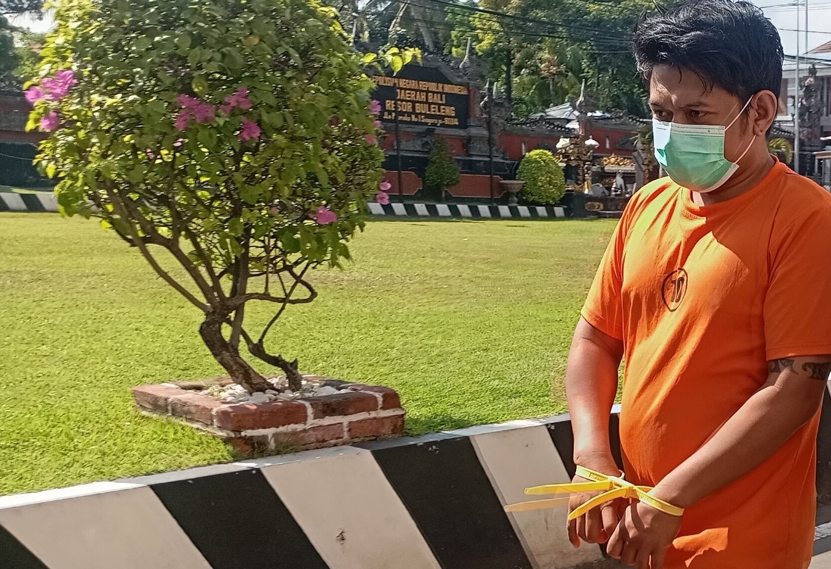 JARINGAN SABU-SABU : I Gede Satria Randi Irawan alias Kentung ketika rilis di Polres Buleleng pada 2025. (francelino junior)