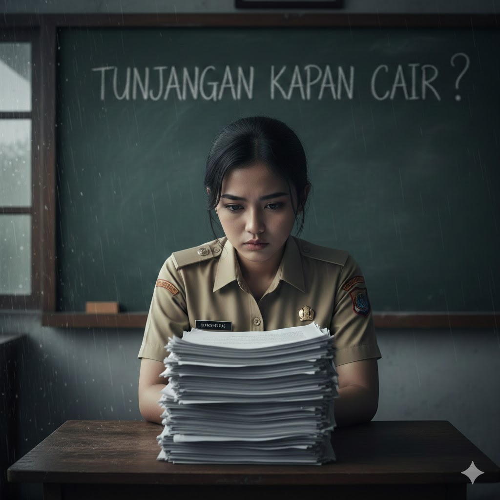 Meski SKTP terbit, tunjangan profesi guru triwulan 3 dan triwulan 4 terlambat cair karena kendala carry over anggaran.
