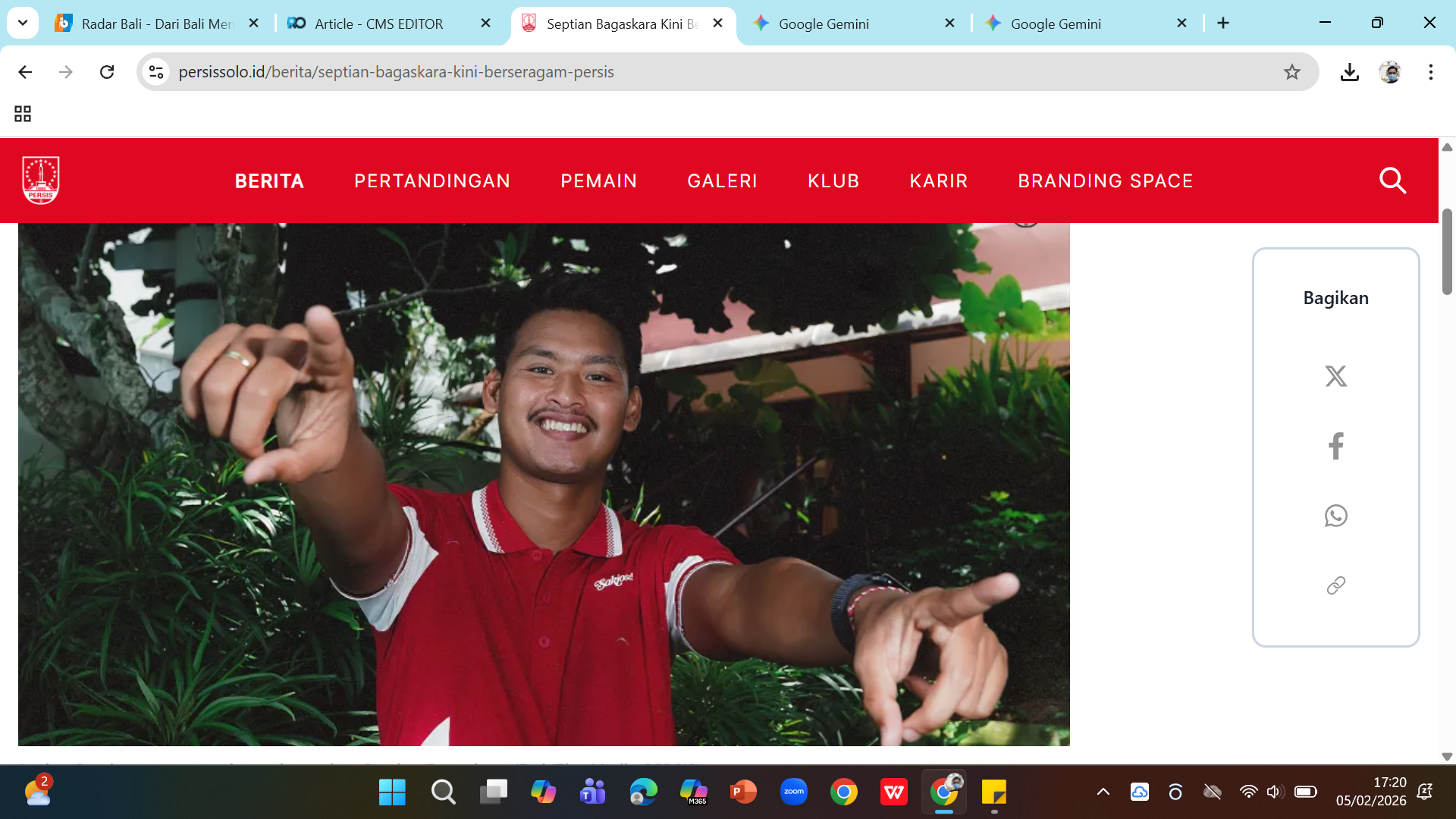 Striker Dewa United Septian Bagaskara resmi didatangkan Persis Solo jelang deadline day bursa transfer.