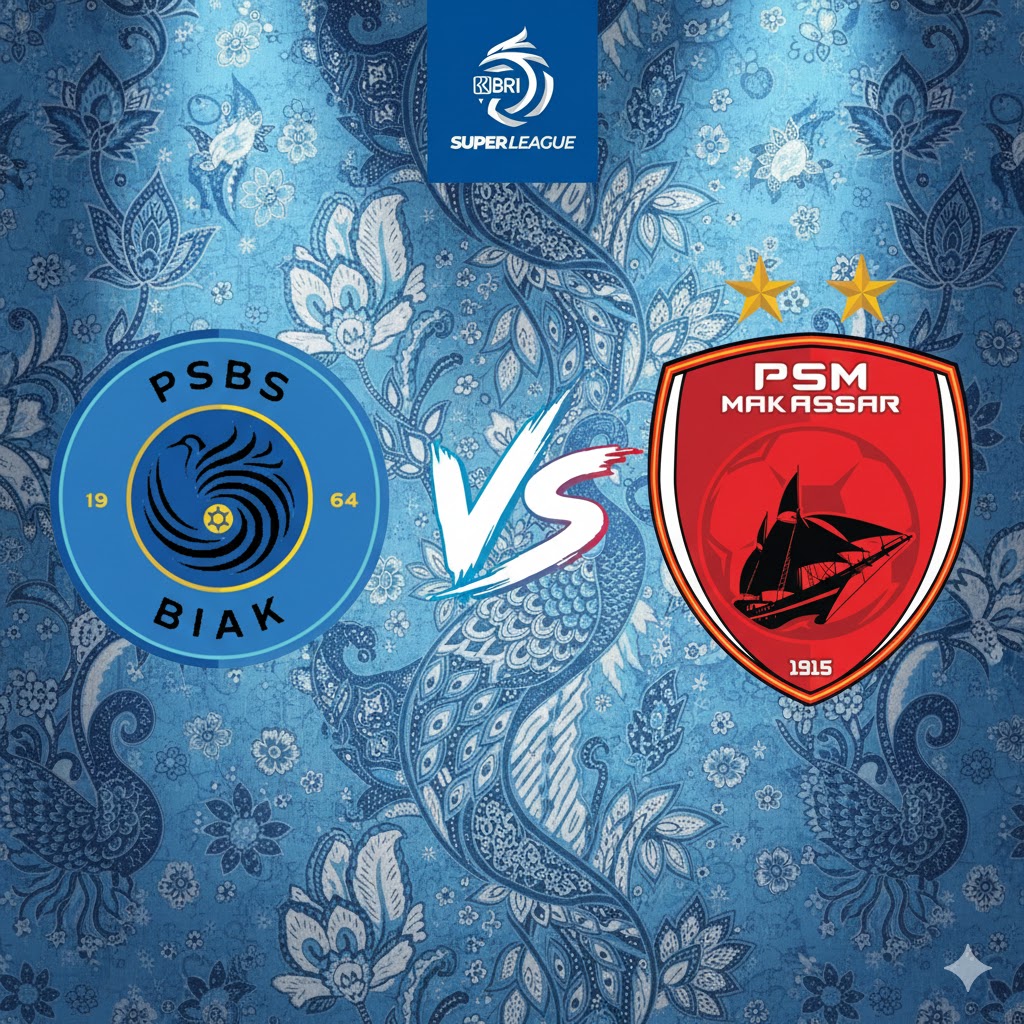 Ilustrasi laga PSBS Biak vs PSM Makassar di Stadion Maguwoharjo, Sleman, Jogja.