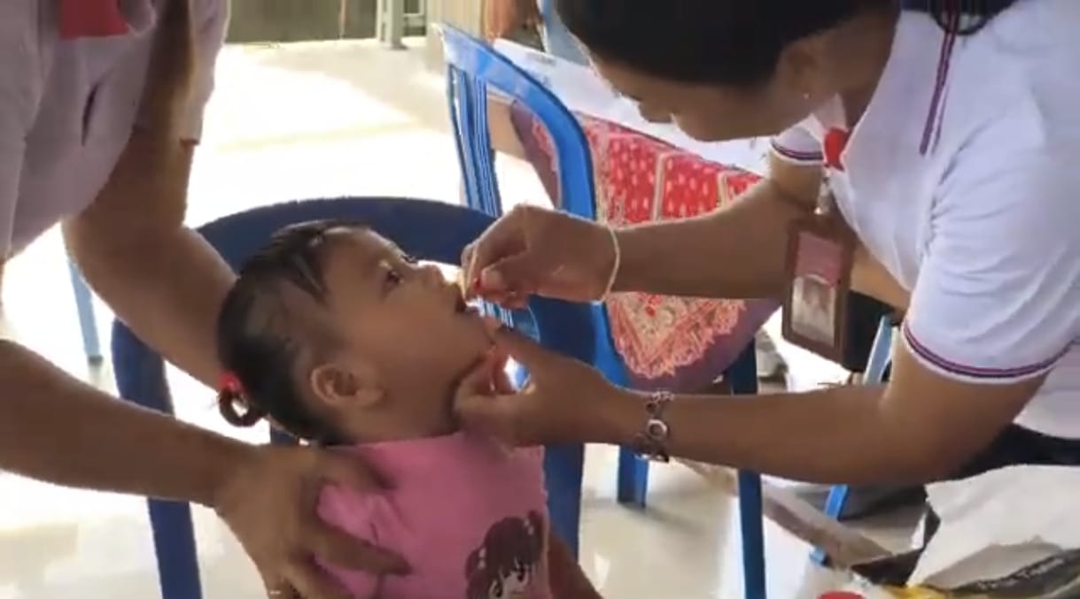 Suasana Pelayanan Dinas Kesehatan Kabupaten Tabanan saat pemberian Kapsul Vitamin A terintegrasi POMP Cacingan.