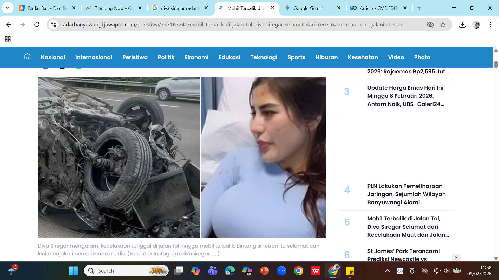 Kecelakaan yang melibatkan artis Diva Siregar di Tol Jagorawi mengajarkan tentang bahaya dan cara mencegah microsleep di jalan tol.