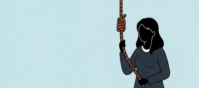 ilustrasi wanita bunuh diri. (gambar digital gemini/radar bali)