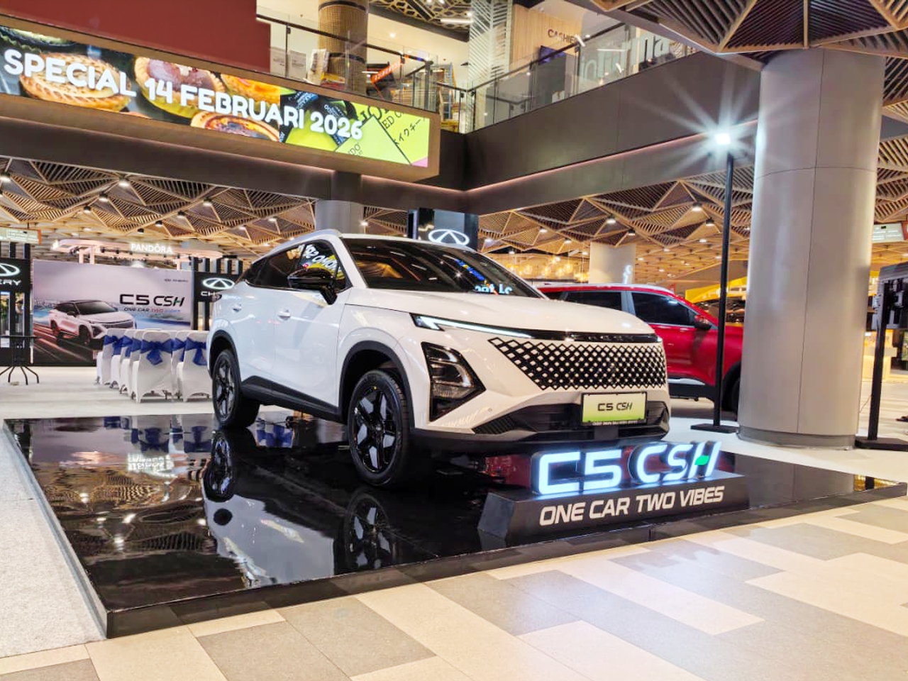Launching Chery C5 CSH (Chery Super Hybrid) di Living World Denpasar, 12 Februari 2026.