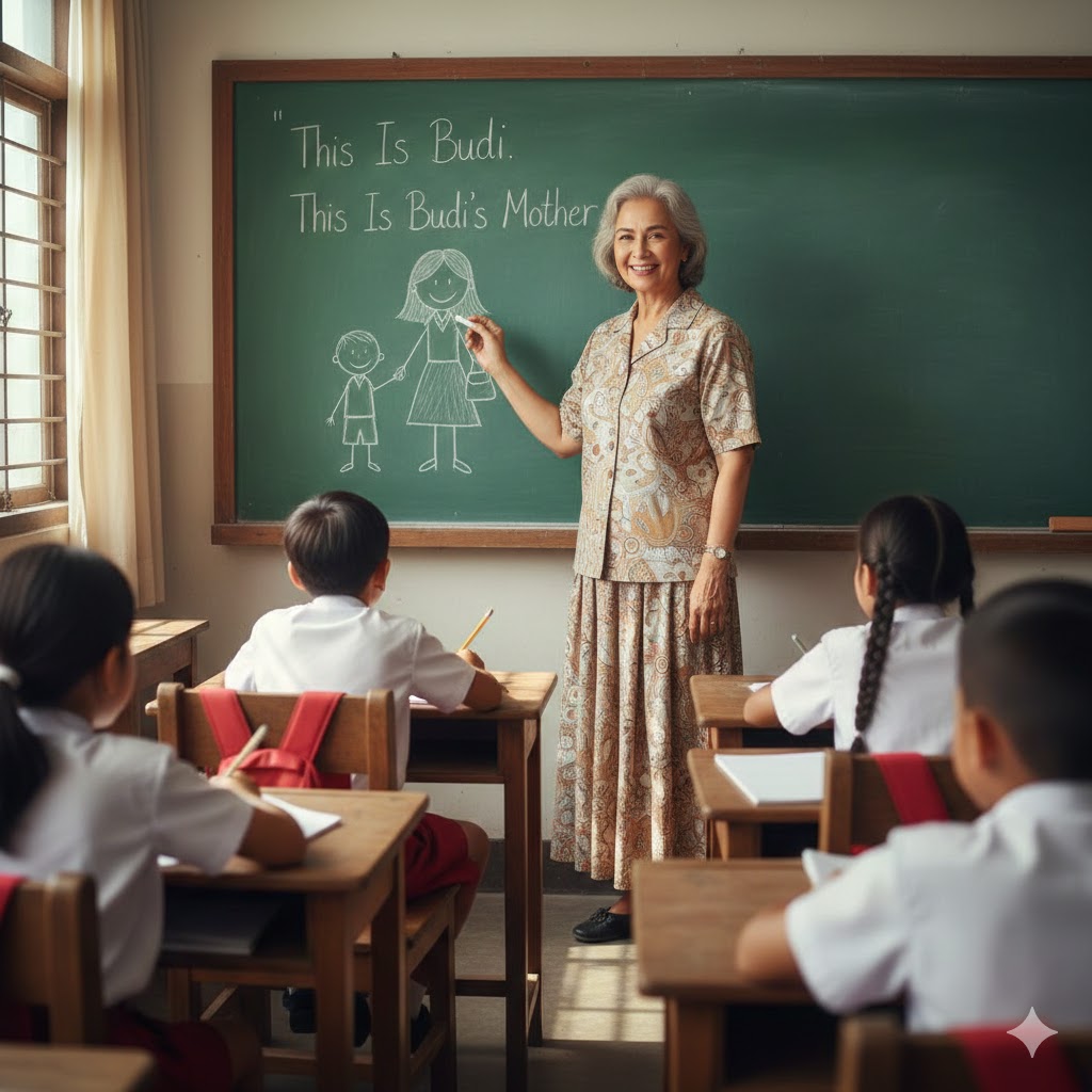 Ilustrasi pembelajaran bahasa inggris di SD. Kemendikdasmen menjadikan bahasa inggris sebagai mapel wajib mulai kelas 3 SD mulai 2027/2028.