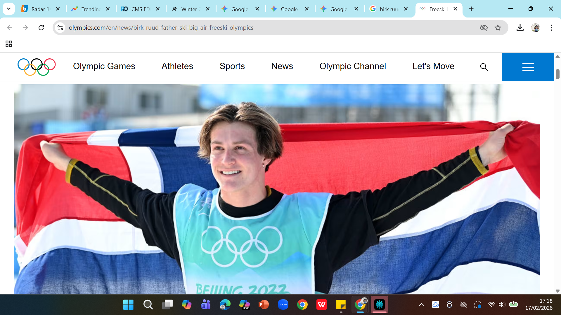 Atlet Norwegia Birk Ruud berhasil mengawinkan medali emas freestyle skiing nomor big air dan slopestyle di Olimpiade Musim Dingin 2026.