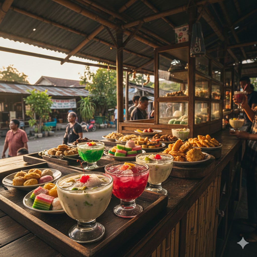 Deretan tempat berburu takjil untuk berbuka puasa di Denpasar dan Badung.