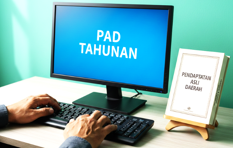 ilustrasi digitalisasi retibusi untuk PAD. (gambar digital gemini -radar bali)