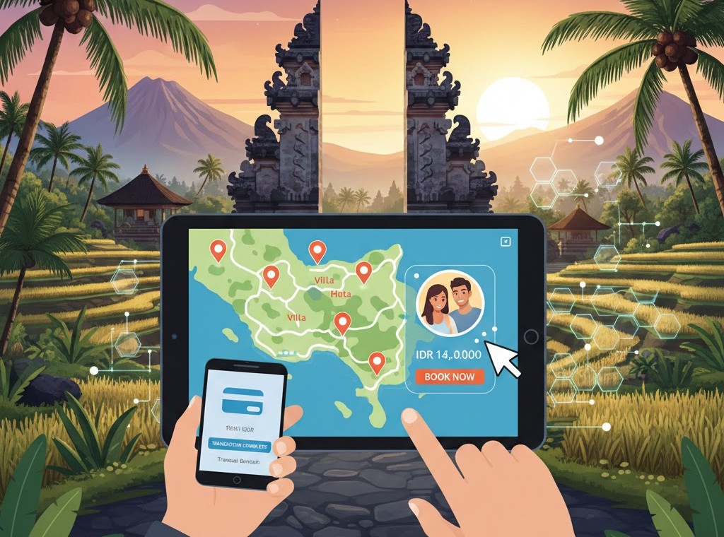 Ilustrasi transaksi akomodasi digital di Bali yang diduga mengalir ke asing