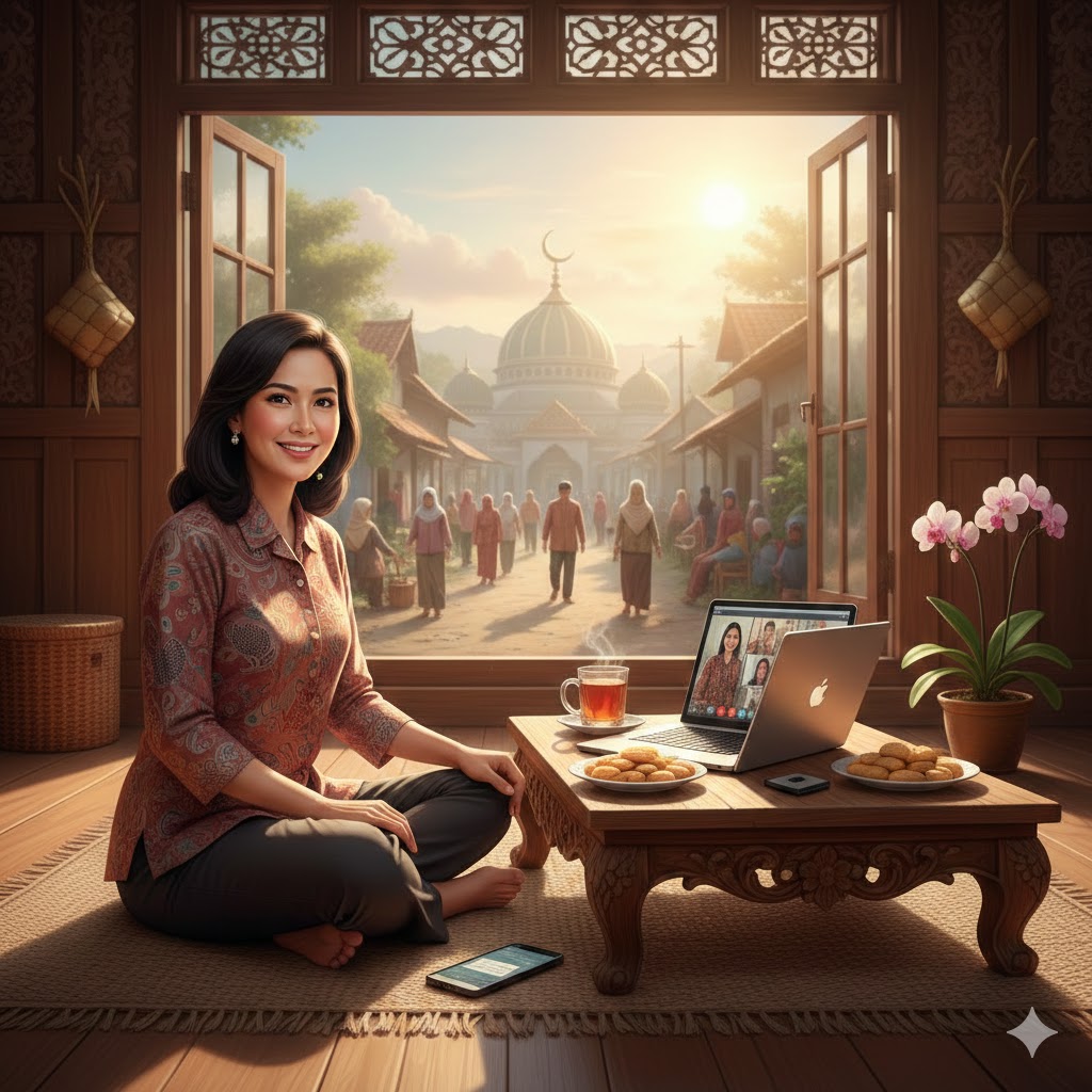 Ilustrasi flexible working arangement ASN di masa lebaran.