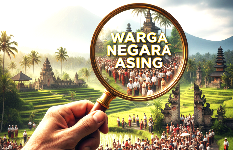 ilustrasi pengawasan warga negara asing (gambar digital gemini/radar bali)