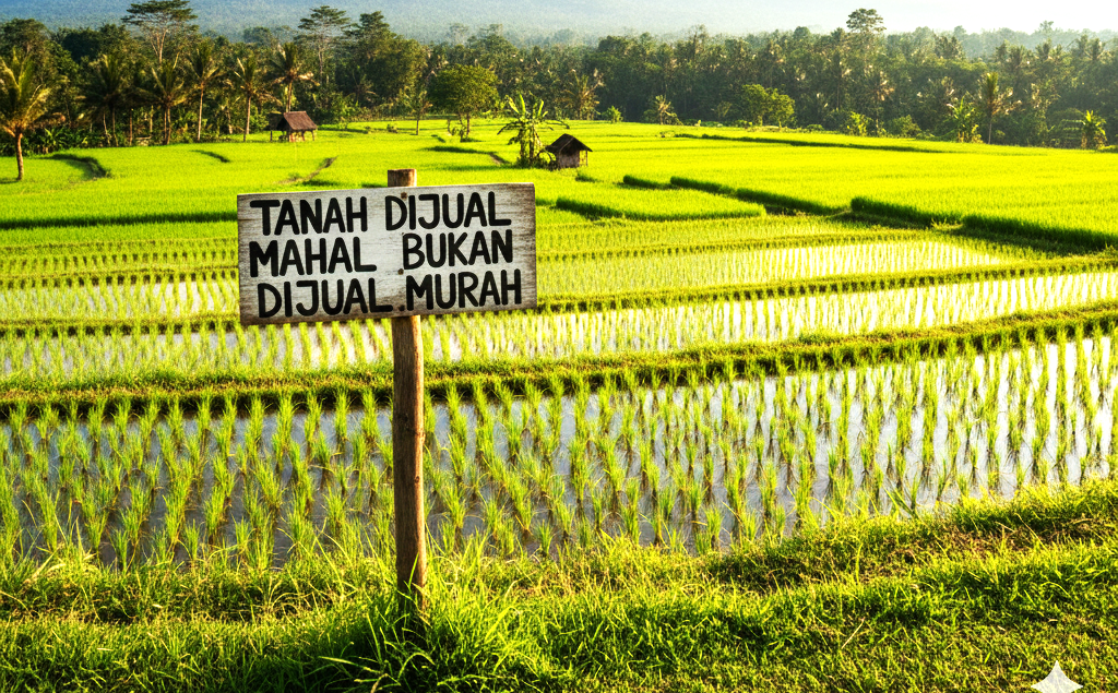 ilustrasi tanah tidak dijual murah. (gambar digital gemini/radar bali)