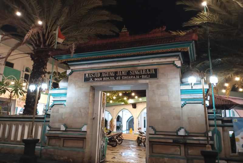 ilustrasi Masjid Agung Jami' Singaraja, Buleleng. (Francelino Jr.)